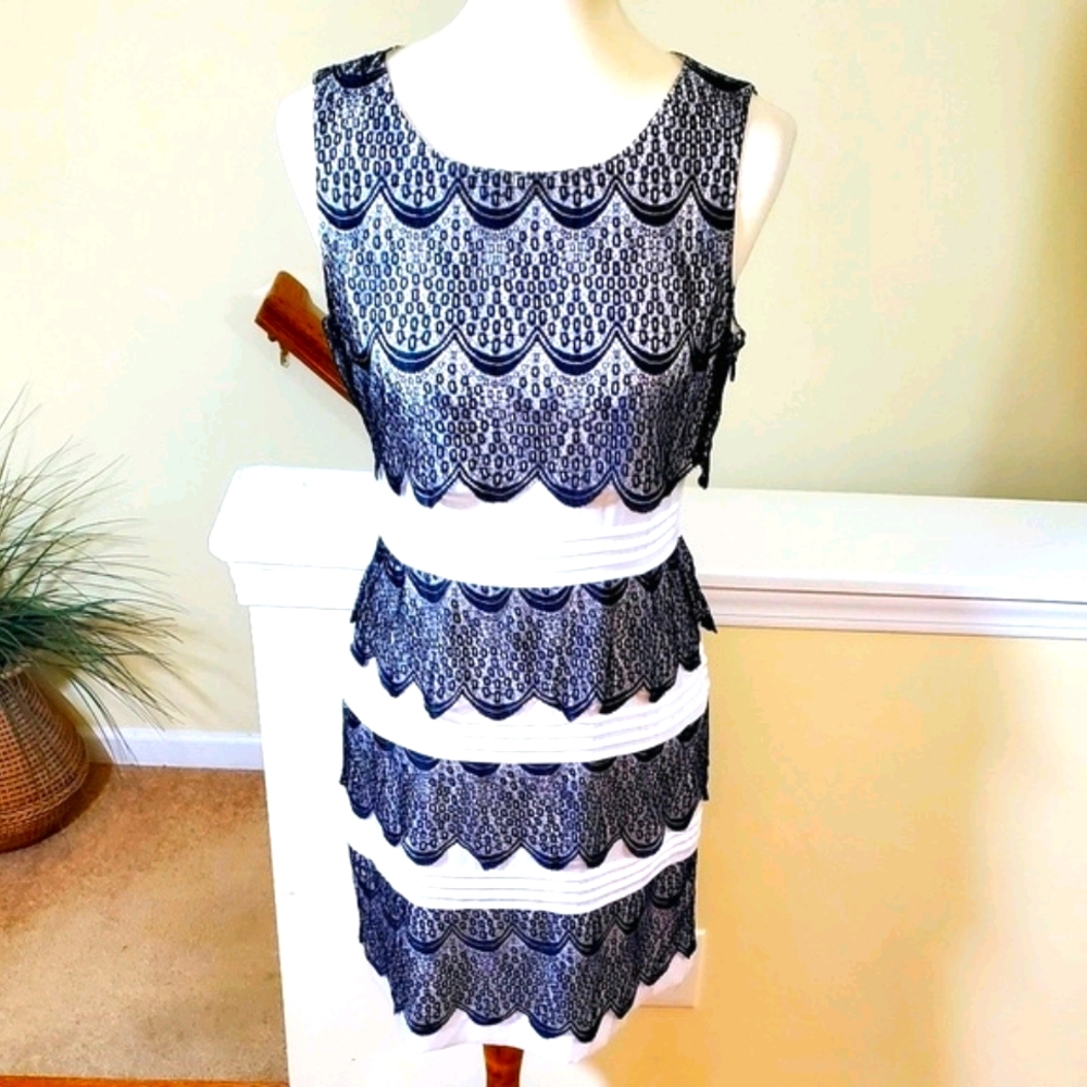 BCBGMAXAZRIA 'New' Black&White "Lorena" Dress